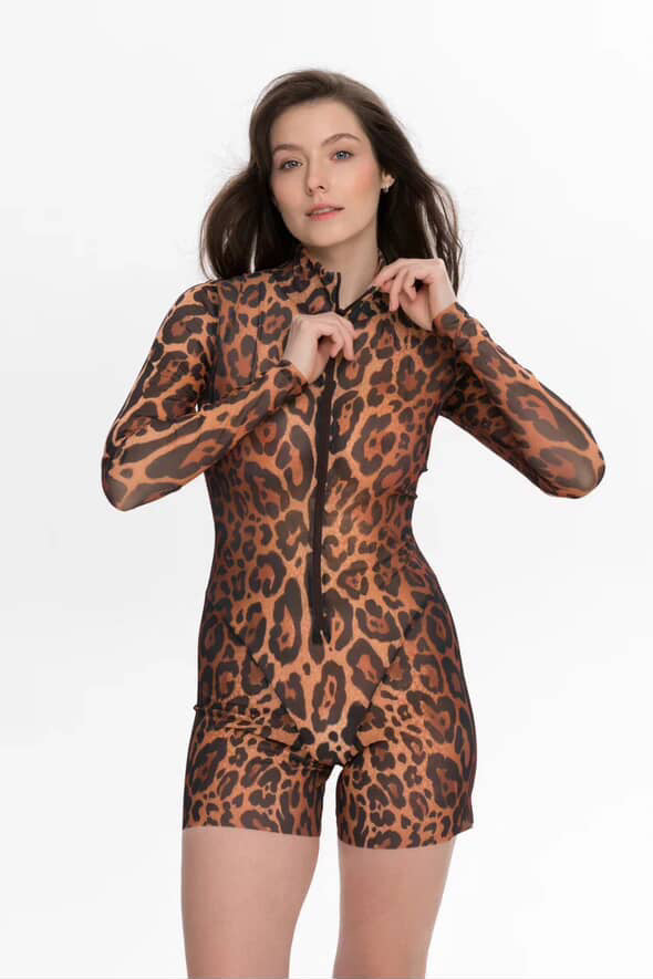 Jumpsuit with Shorts Leopard