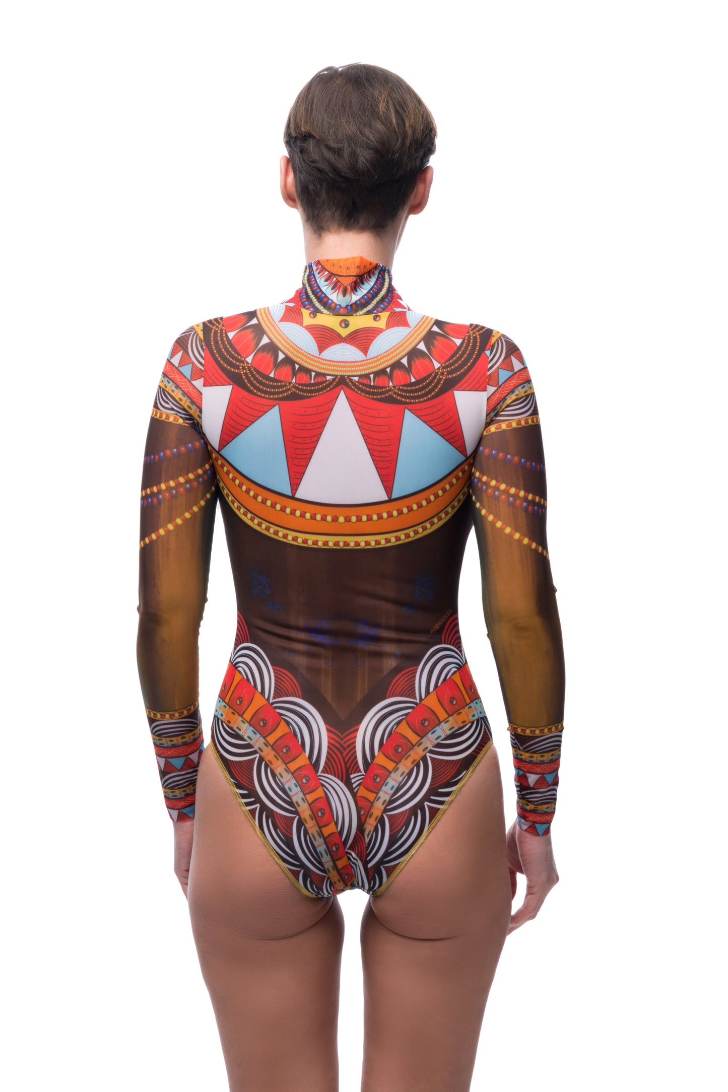 Zipper Swimsuit with Sleeves Africa