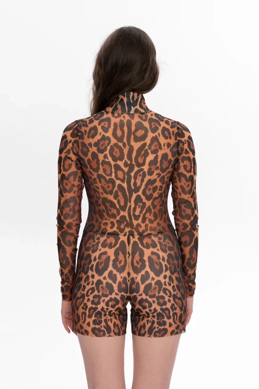 Jumpsuit with Shorts Leopard
