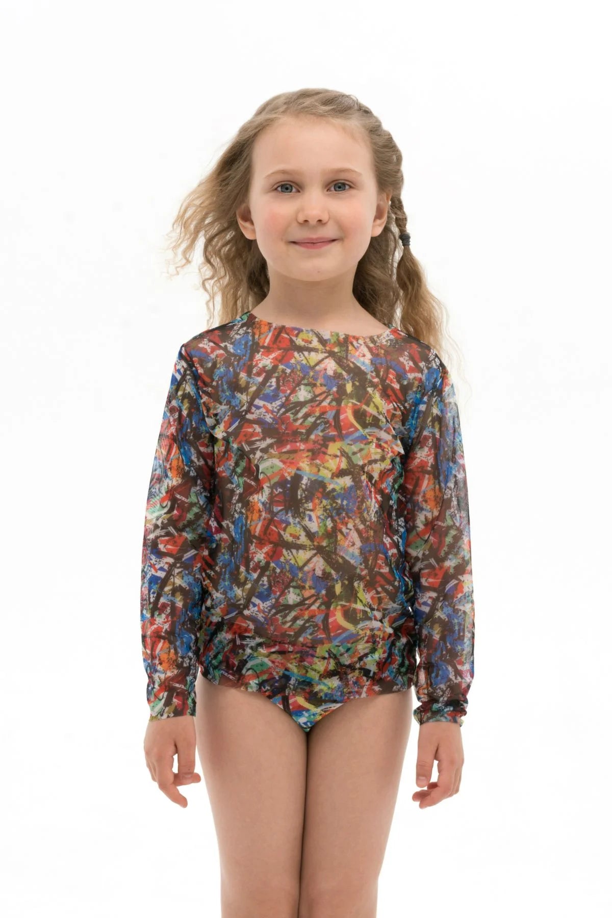 Kids Swimsuit with Sleeves Street Art