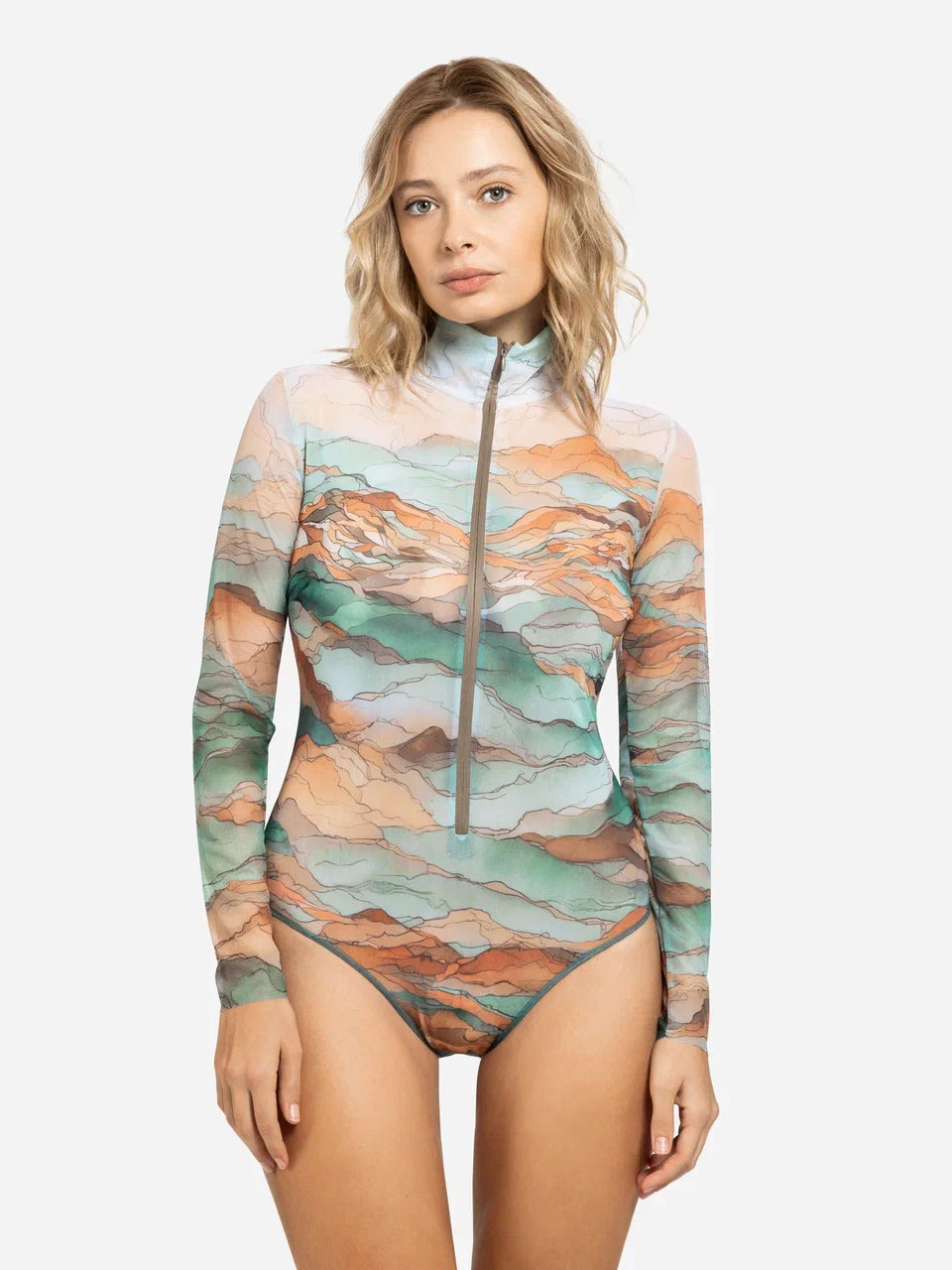 Zipper Swimsuit with Sleeves Taghazout