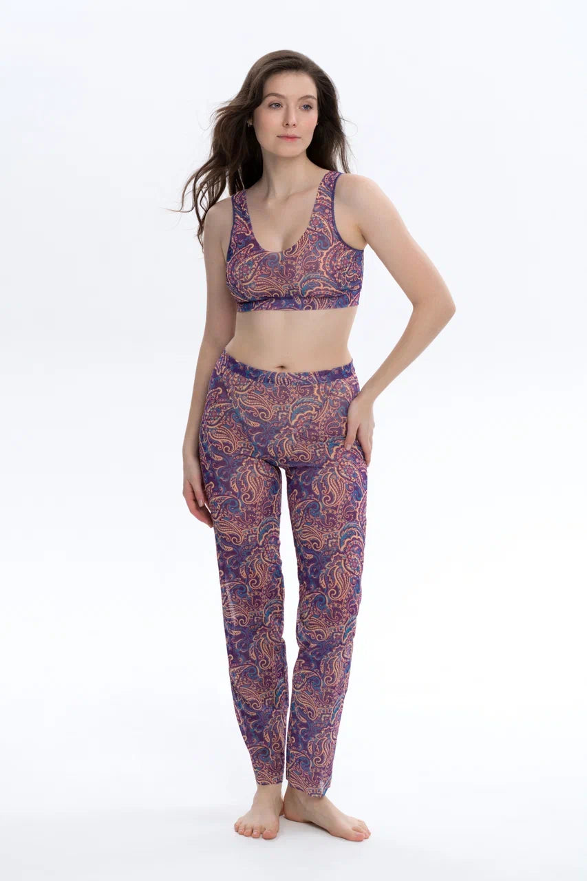 Burkini with Hood Paisley Purple
