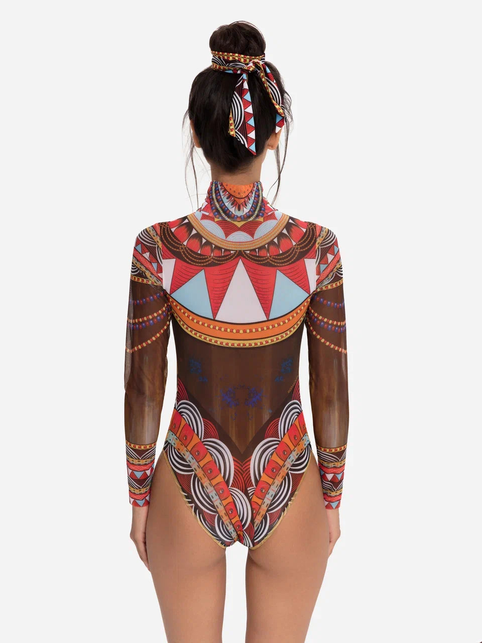 Zipper Swimsuit with Sleeves Africa