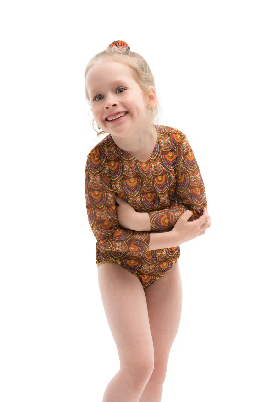 Kids Swimsuit with Sleeves Ethnic