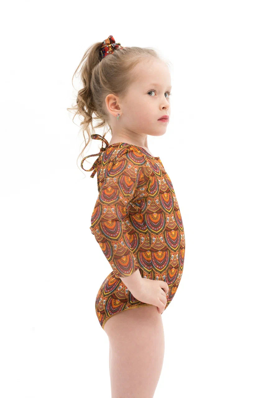 Kids Swimsuit with Sleeves Ethnic