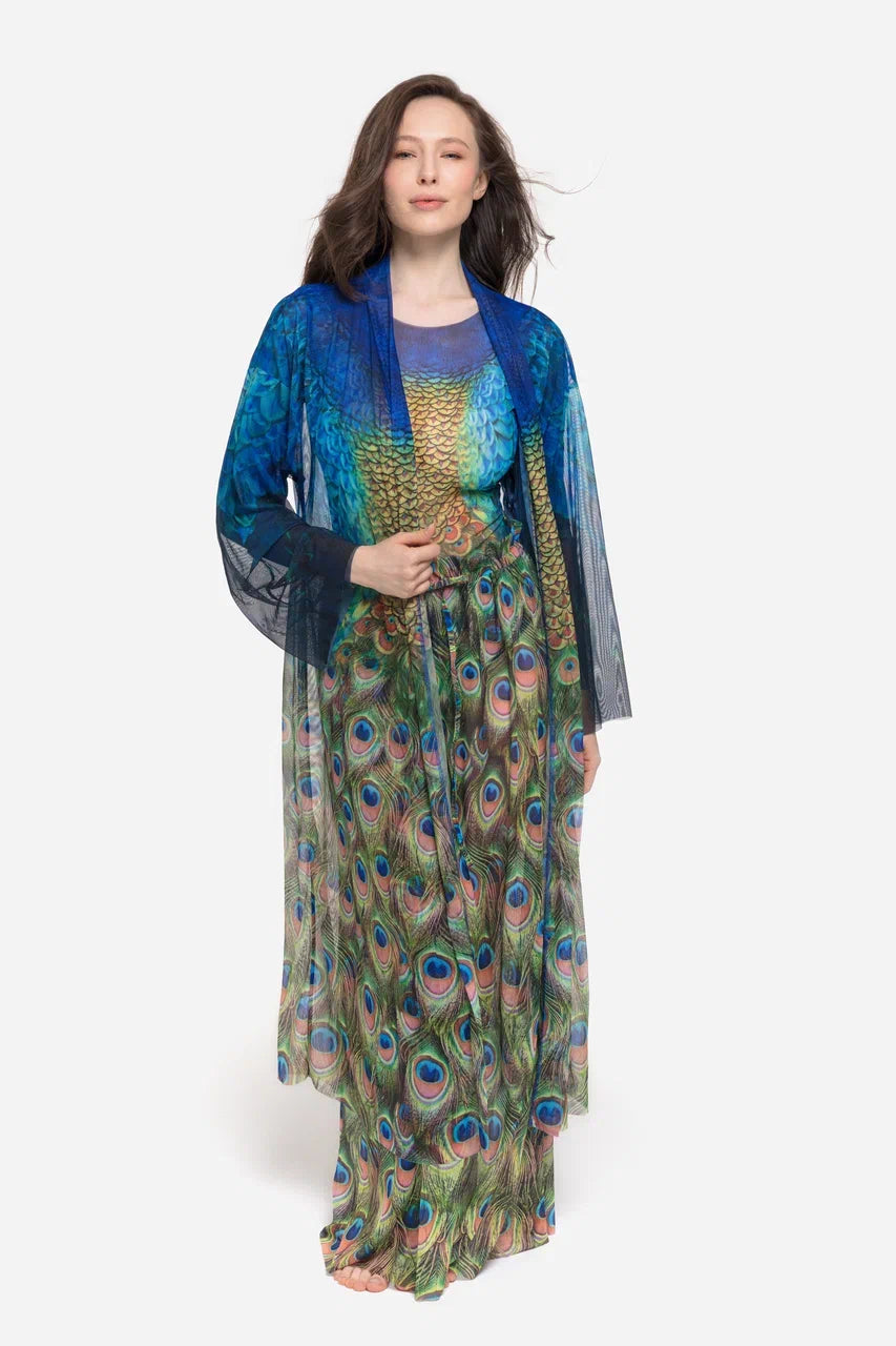 Swimsuit with Sleeves Peacock