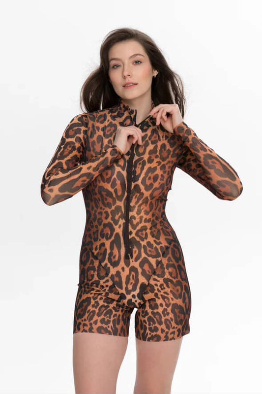 Jumpsuit with Shorts Leopard