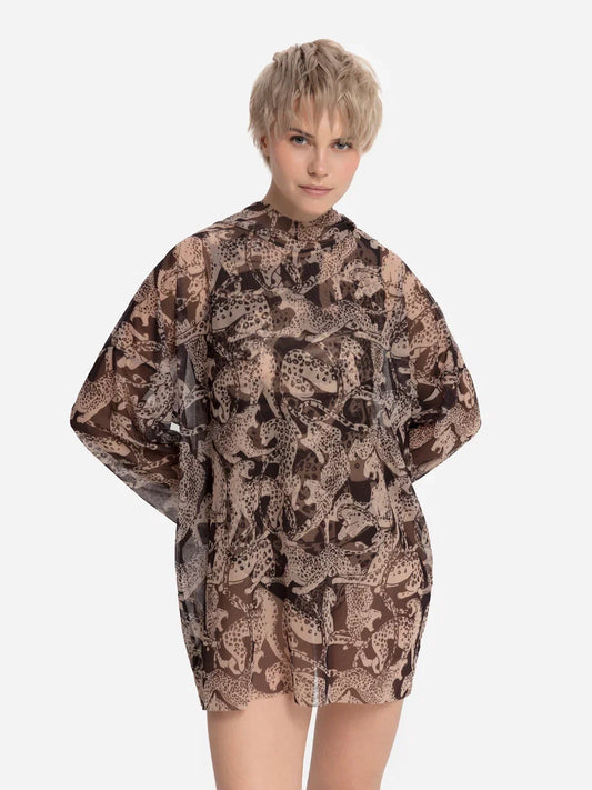 Smart T-Shirt Oversize with Hood Wild Cat