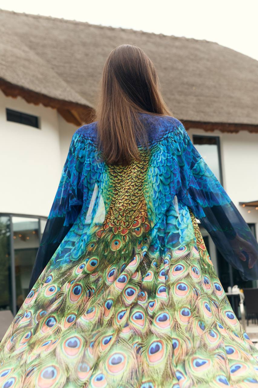 V-Neck Swimsuit Peacock Mayura