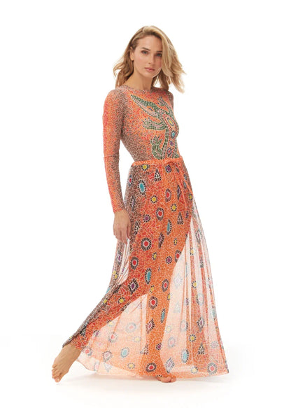 Beach Skirt Crocodile Orange