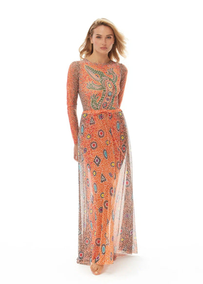 Beach Skirt Crocodile Orange