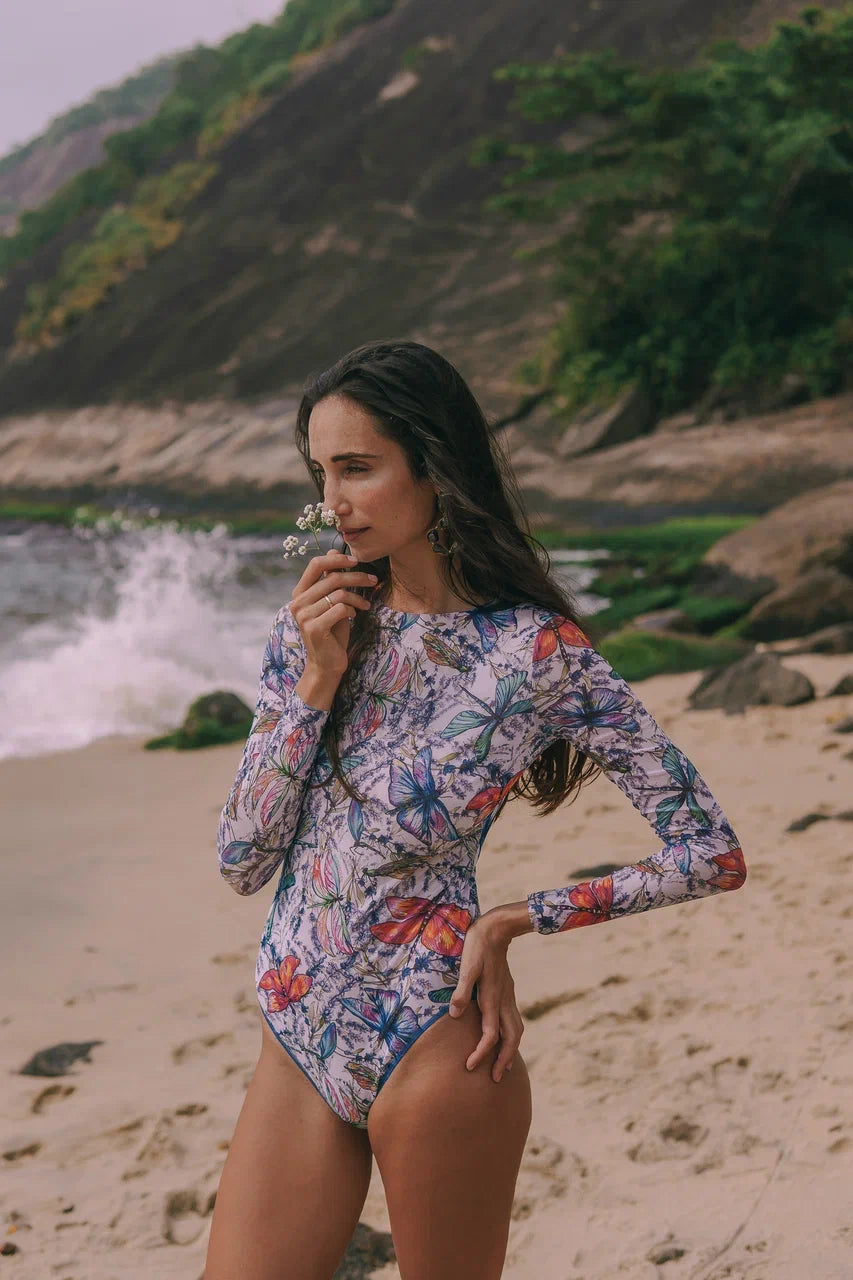 Swimsuit with Sleeves Dragonflies