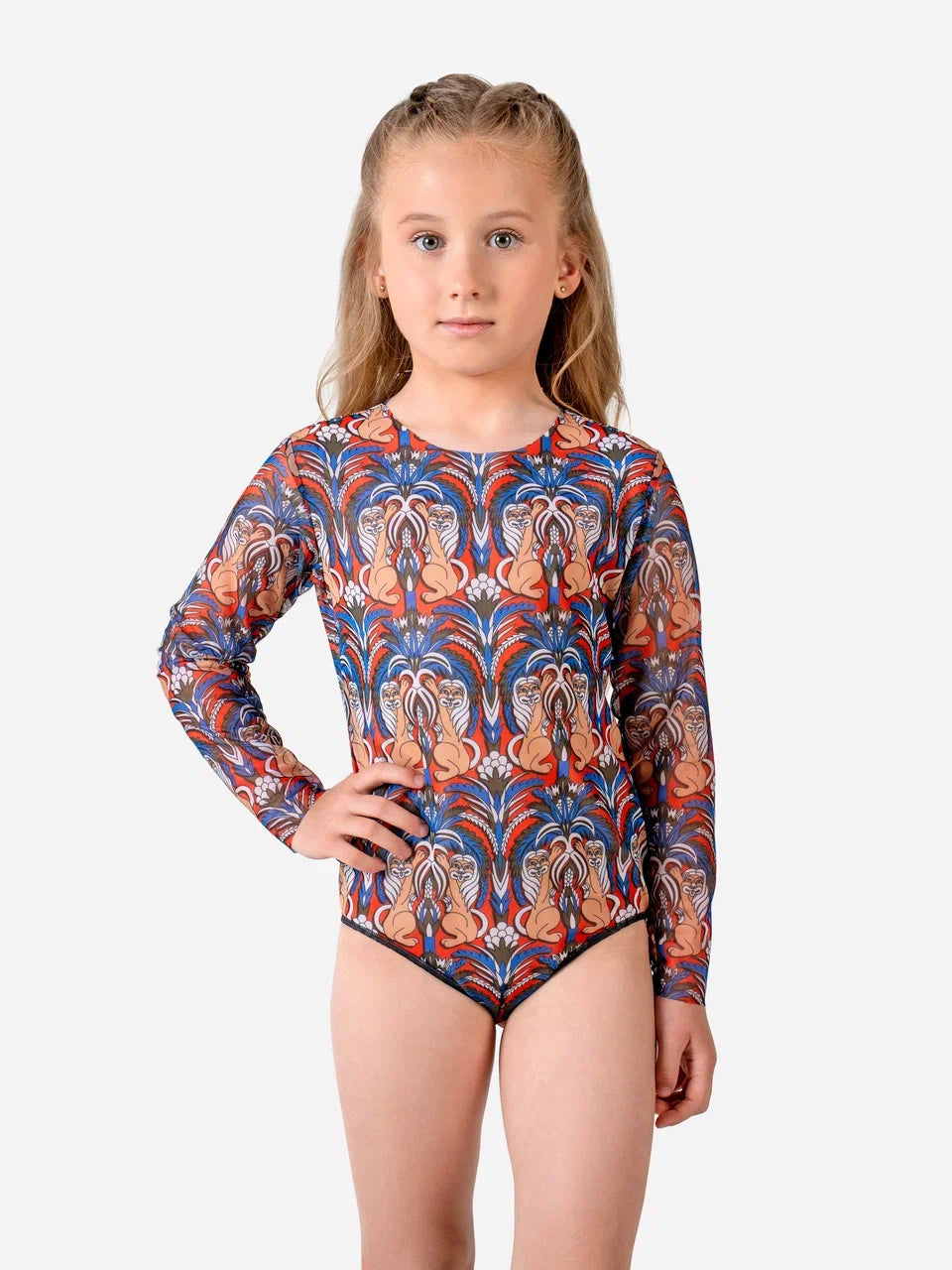 Kids Swimsuit with Sleeves Medieval Green