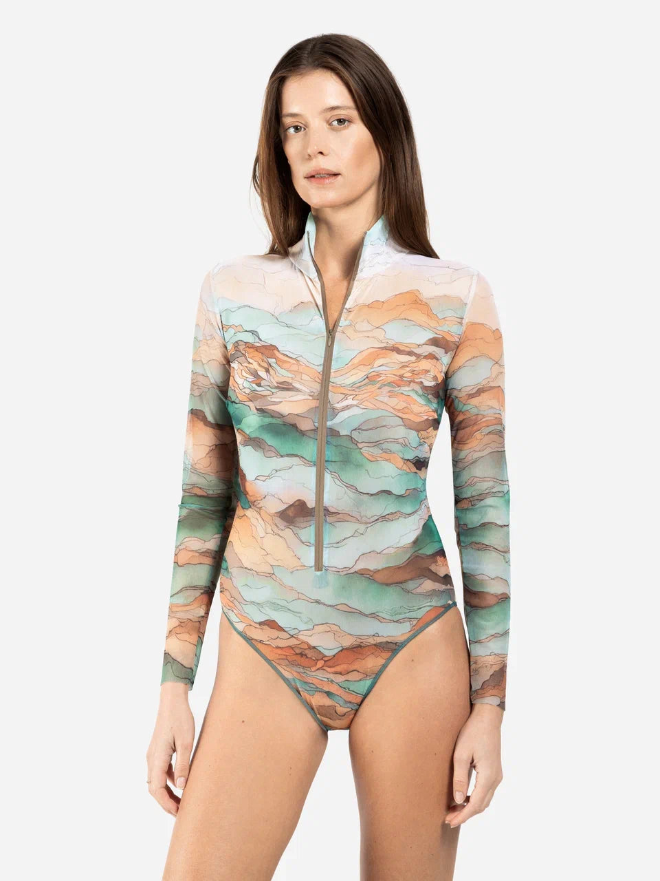 Zipper Swimsuit with Sleeves Taghazout