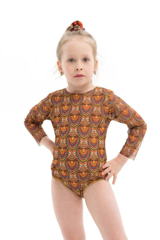 Kids Swimsuit with Sleeves Ethnic