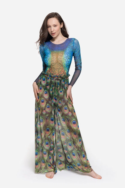 V-Neck Swimsuit Peacock Mayura