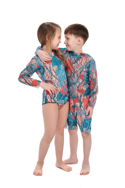 Kids Swimsuit Top with Hood and Shorts Seaunicorns